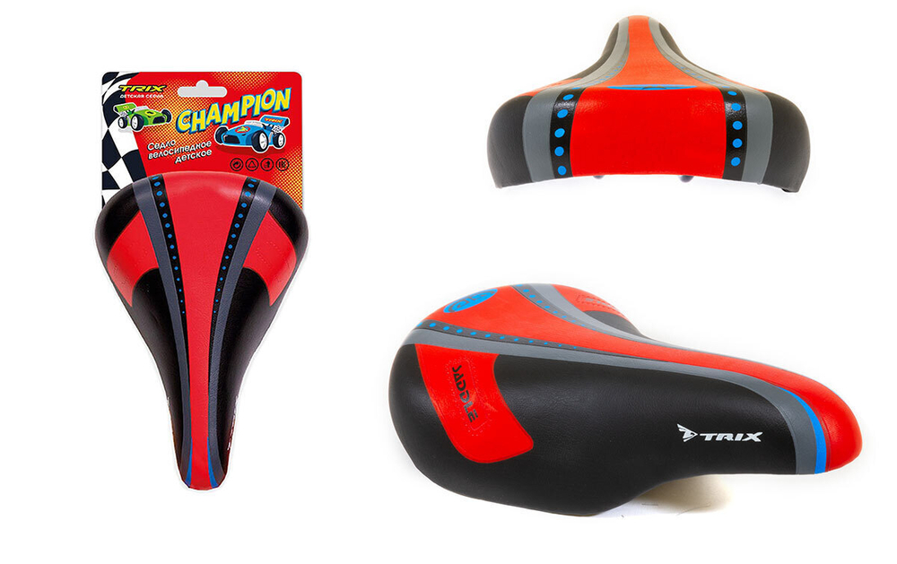 Седло TRIX Champion детское 230х145 мм, красное
