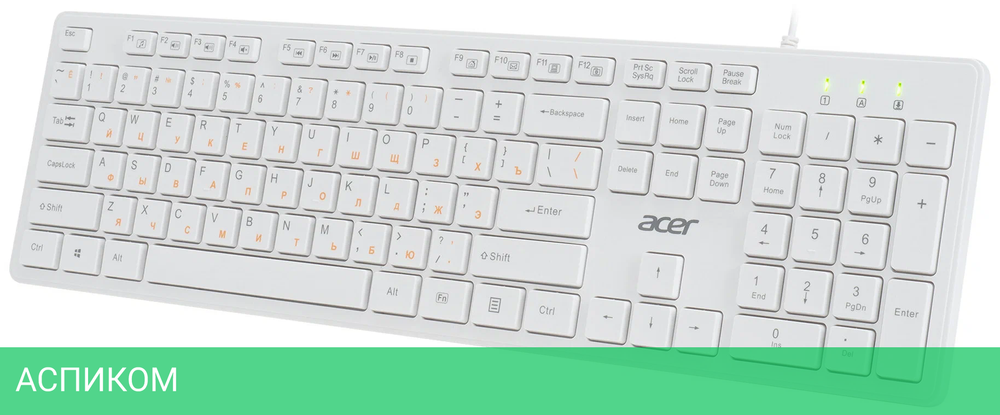 Клавиатура Acer OKW123 белый (ZL.KBDEE.00D)