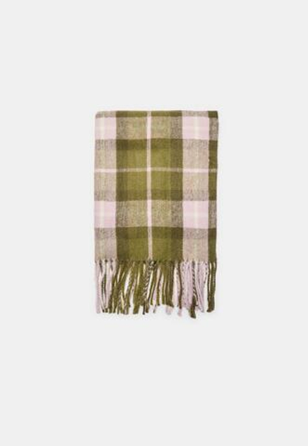 STRADIVARIUS Клетчатый шарф, оливково-зеленый