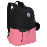 Рюкзак Grizzly, 24*34*12см, 1 отделение, 4 кармана, укрепленная спинка, черный-розовый
