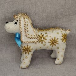 Бисерная ёлочная игрушка Щенок