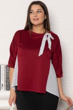 Блуза Федерика (бордово-белая) Б14997-18М LT Collection