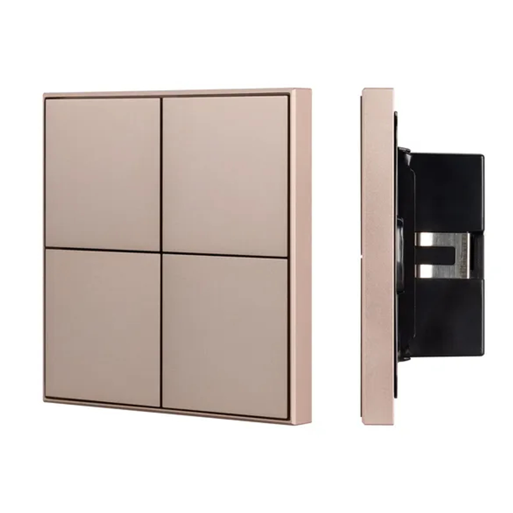 INTELLIGENT ARLIGHT Кнопочная панель KNX-304-23-IN Champagne (BUS, Frame) (IARL, IP20 Металл, 2 года) 039669