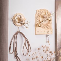 Полка-ключница Терра Бранч Айвори Мраморное Золото