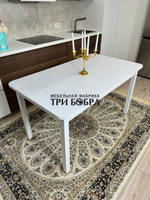 Большой кухонный стол "Макси", белый глянец