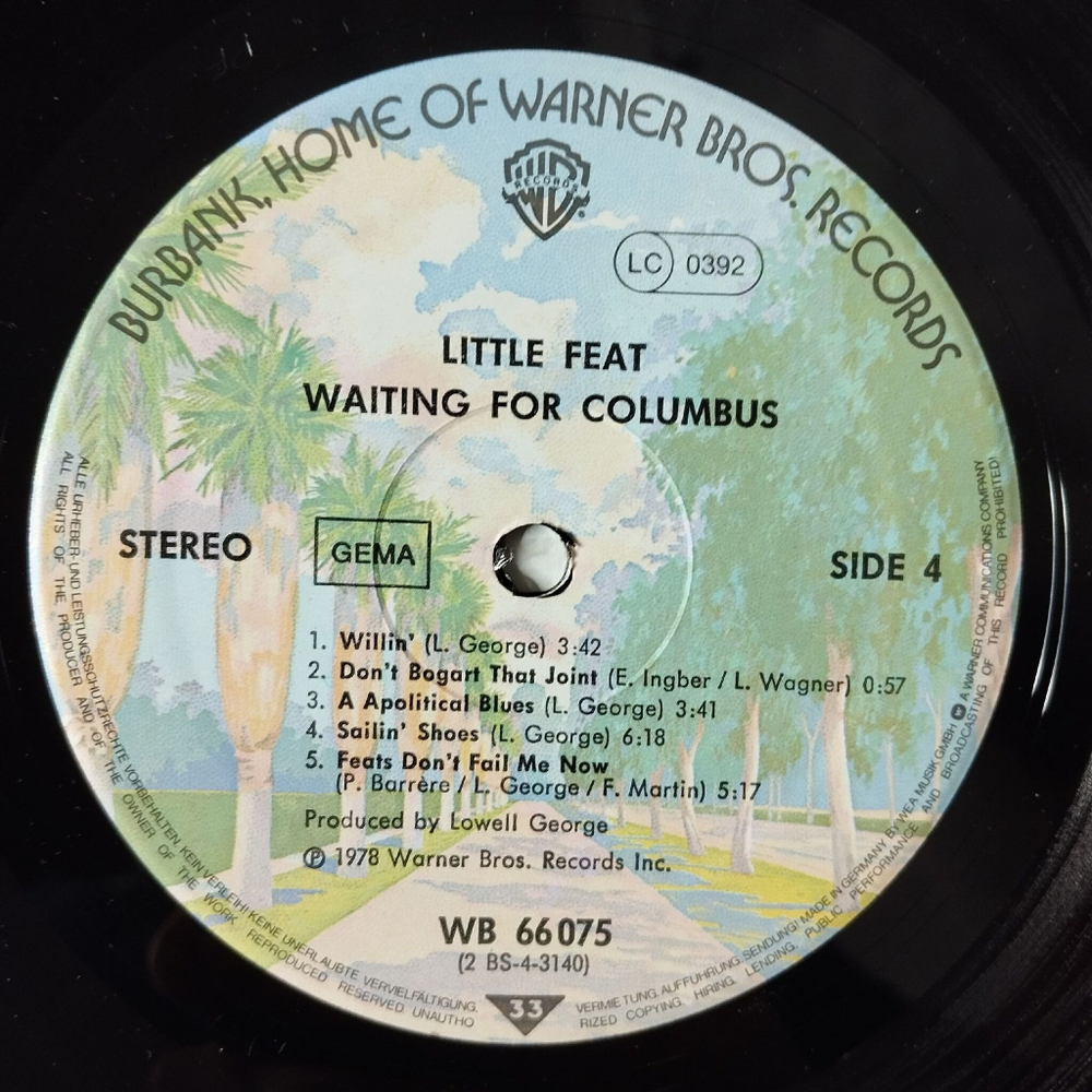 Винтажная виниловая пластинка LP Little Feat Waiting For Columbus (Germany 1978)