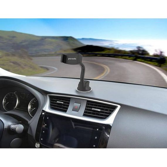 Автомобильный держатель Porodo с гибким кронштейном (PD-RFTS-BK) черный