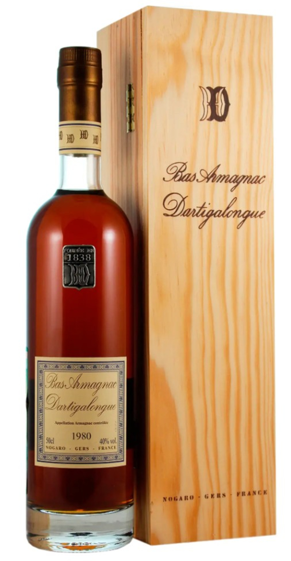 Арманьяк Dartigalongue, Bas Armagnac AOC, 1980, 0.5 л.