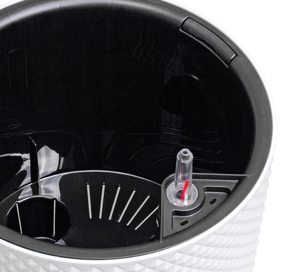 Кашпо ФАСЕТ 6,2л D220мм H=200мм вставка и автополив, с индикатором уровня воды