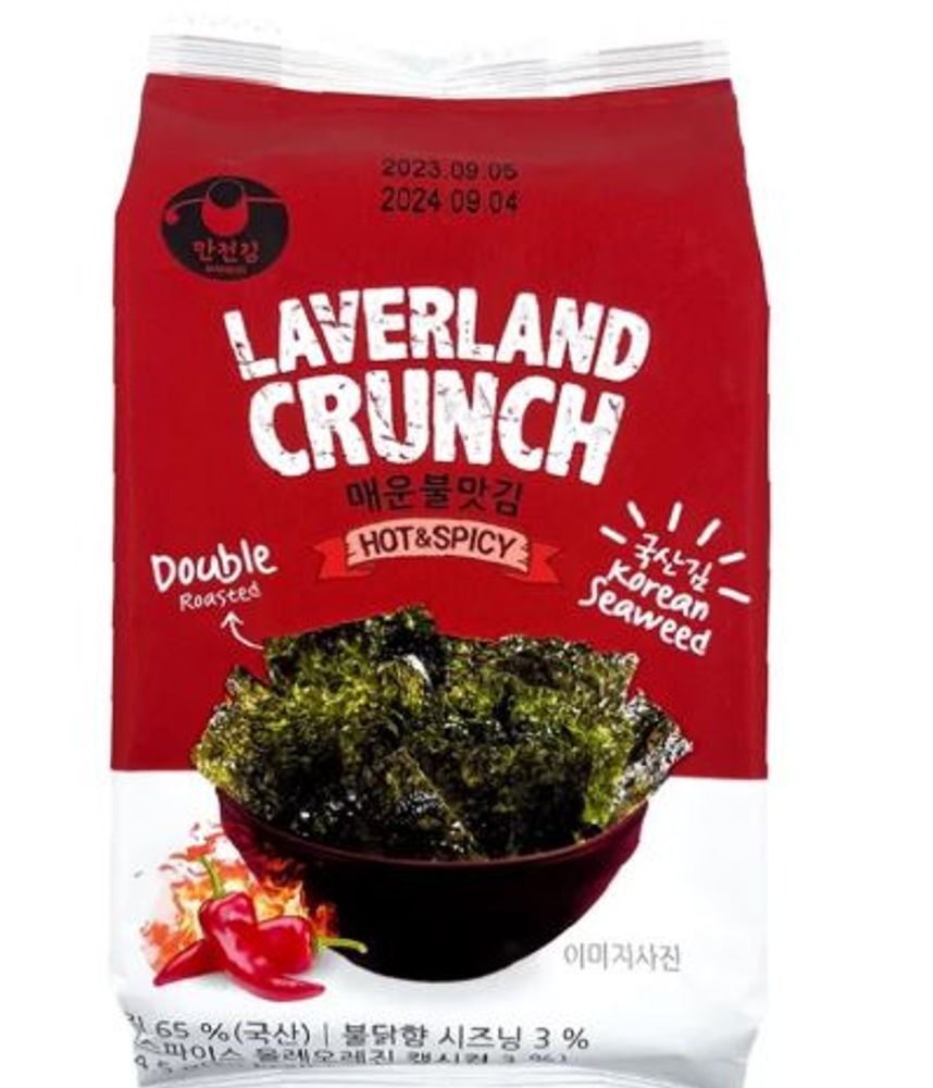 Морская капуста сушеная хрустящая острая 4,5 гр, LAVERLAND CRUNCH