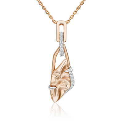 Подвеска «Загадочность» из комбинированного золота с натуральными топазами white