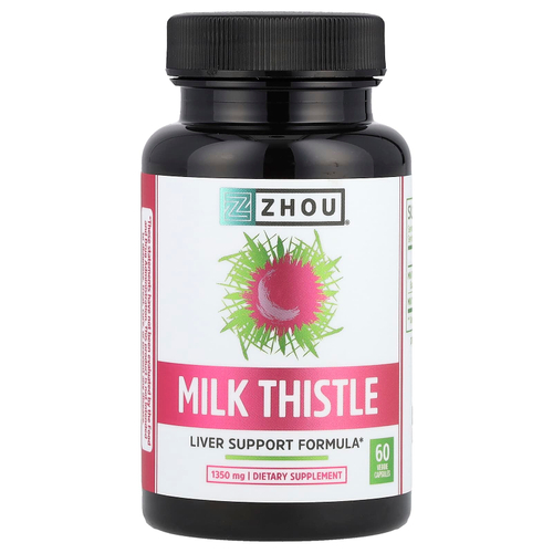 Zhou Nutrition, Расторопша, 60 растительных капсул (450 мг на капсулу)