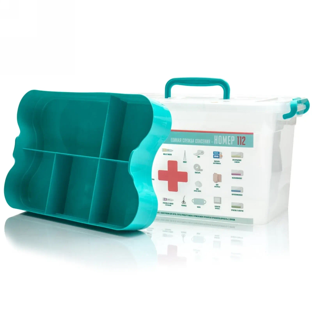 Контейнер для аптечки с вкладышем «ДОМАШНИЙ ДОКТОР», 35,5*23,5*19см, 10л