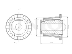 Сайлентблок задний заднего подрамника UNIO RMP-20060