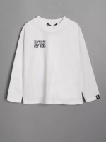 Белый лонгслив оверсайз для школы
