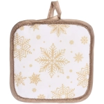 Прихватка в наборе с варежкой «Снежинка» цвет золотой, 17,5*17,5 см и 27*17 см