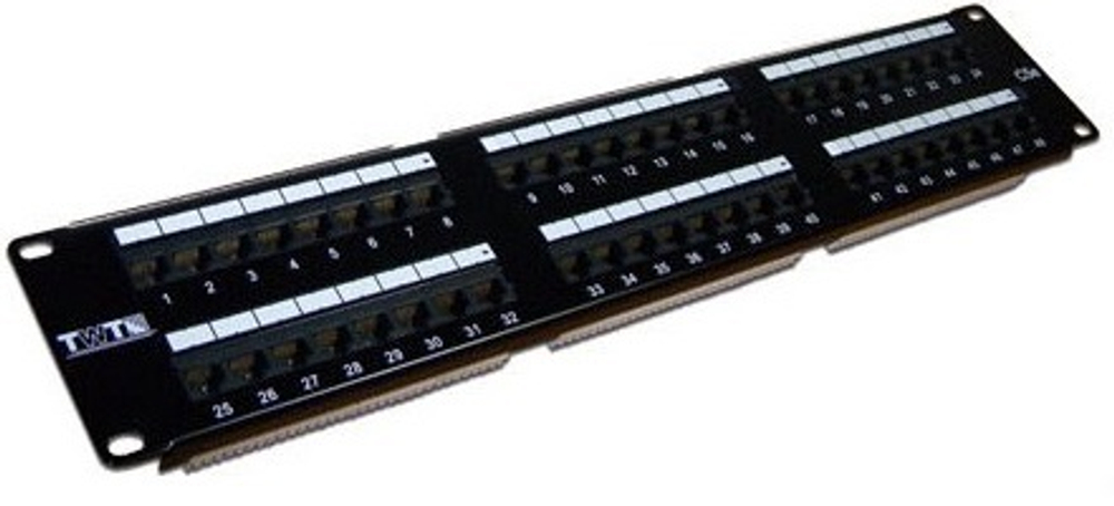 Патч-панель 19, 48xRJ45, UTP, Кат. 6 TWT TWT-PP48UTP/6