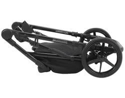 Детская коляска Adamex Rimini Deluxe 2 в 1 RI233 СЕРО-ЗЕЛ,КОЖА+ ЗОЛОТО.ОТДЕЛКА