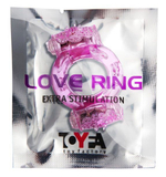 Розовое виброкольцо с двумя виброэлементами (Цвет: розовый)