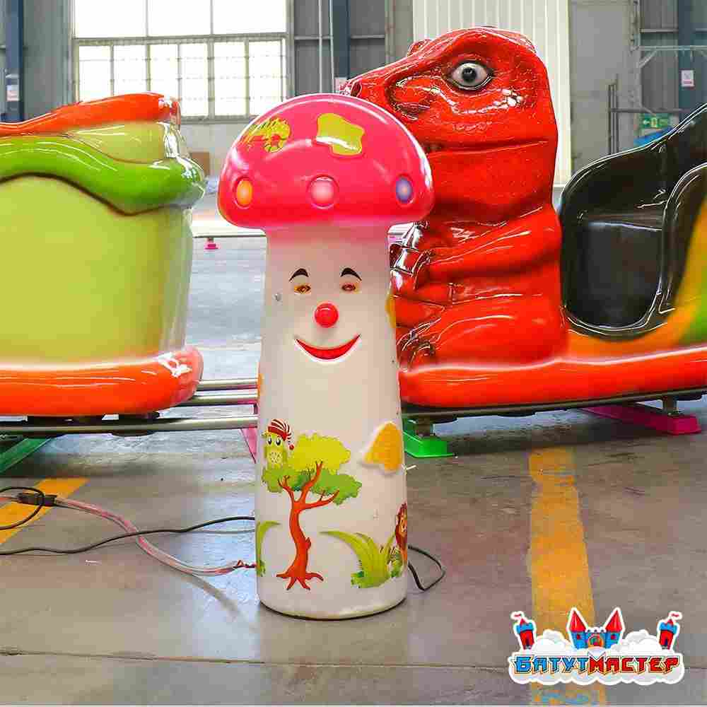 Аттракцион рельсовый для детей «ДиноОстров», 3 кабинки