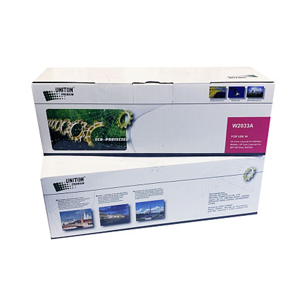 Картридж для HP Color LJ M454, M455, MFP M479 W2033A (415A) красный (2,1K) БЕЗ ЧИПА! UNITON Premium GREEN LINE (Eco Protected)