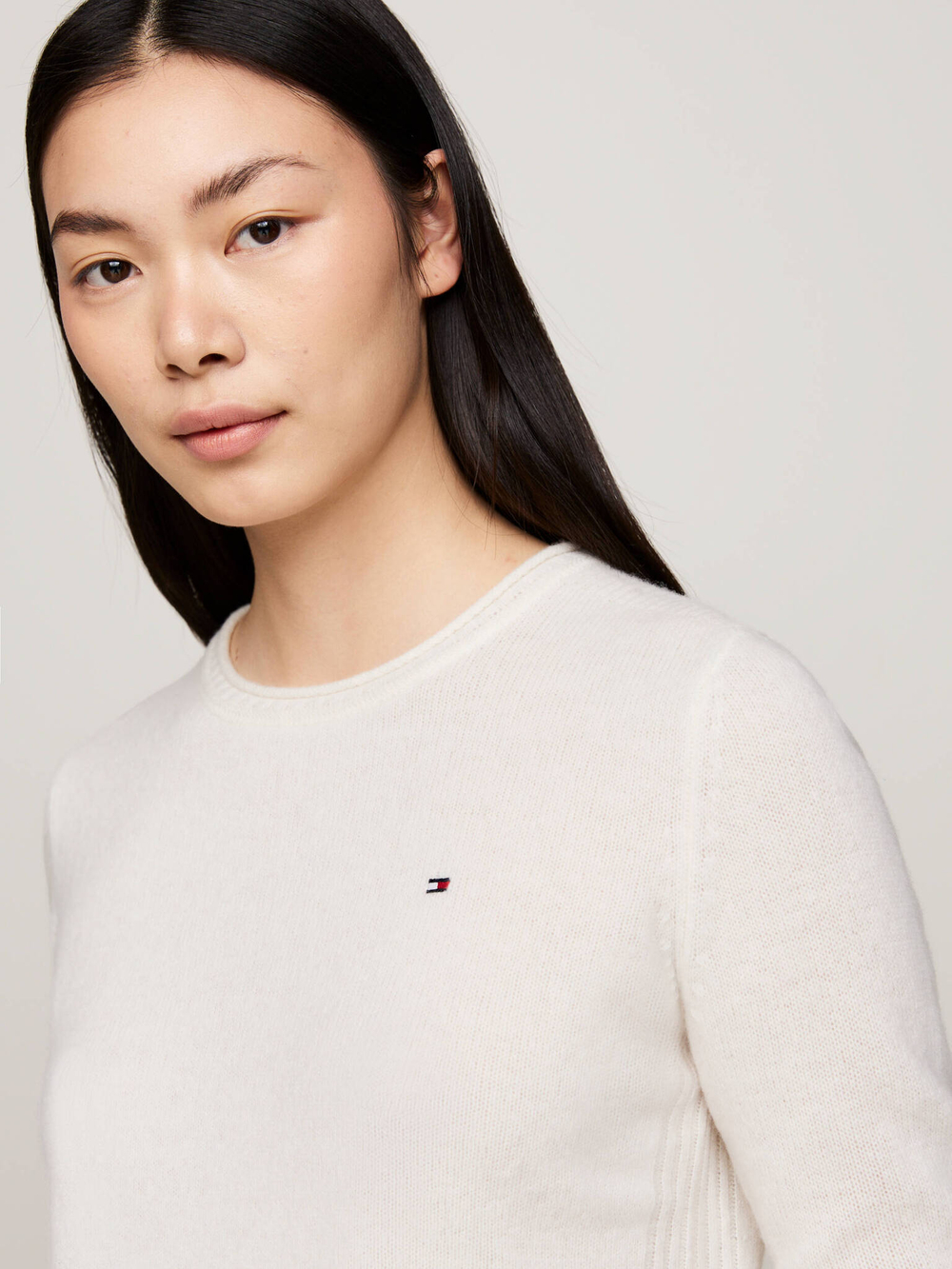Хлопковый свитер Tommy Hilfiger - белый(WW0WW44161)