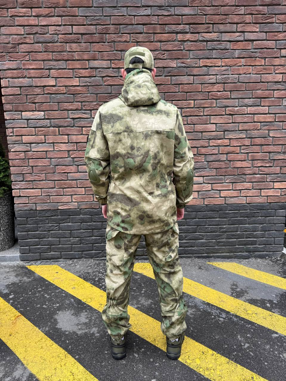 Тактический костюм горка с наколенниками и налокотниками мох лайт