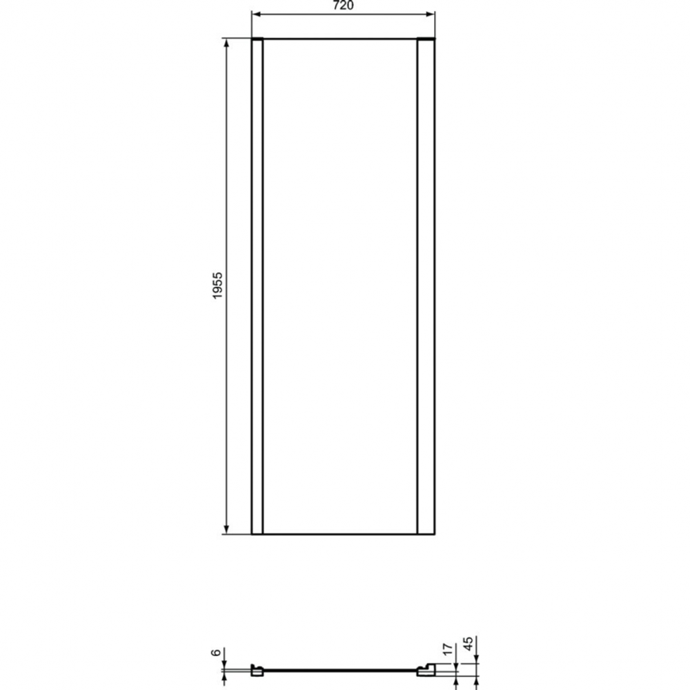 Фиксированная боковая панель 75 см Ideal Standard CONNECT 2 L K9298V3