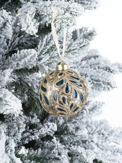 Винтажный стеклянный шар Графские сады Изумруд 8 см., 1 шт., Karlsbach (12860)