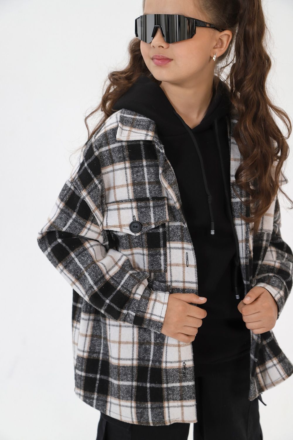 Рубашка для девочки Квадро-1 Виотекс ЧЁРНЫЙ