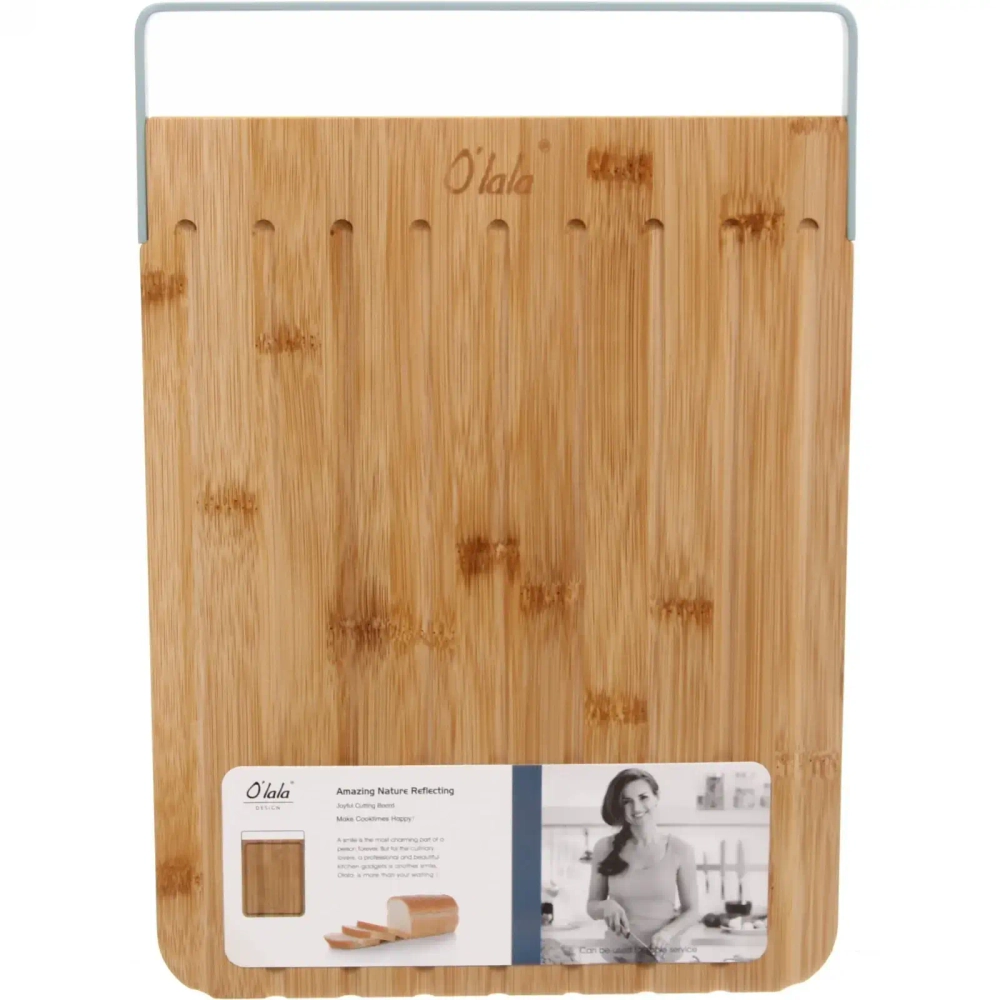 Доска разделочная бамбуковая «O'lala» 33,4*23*1,5см для хлеба с металлической ручкой
