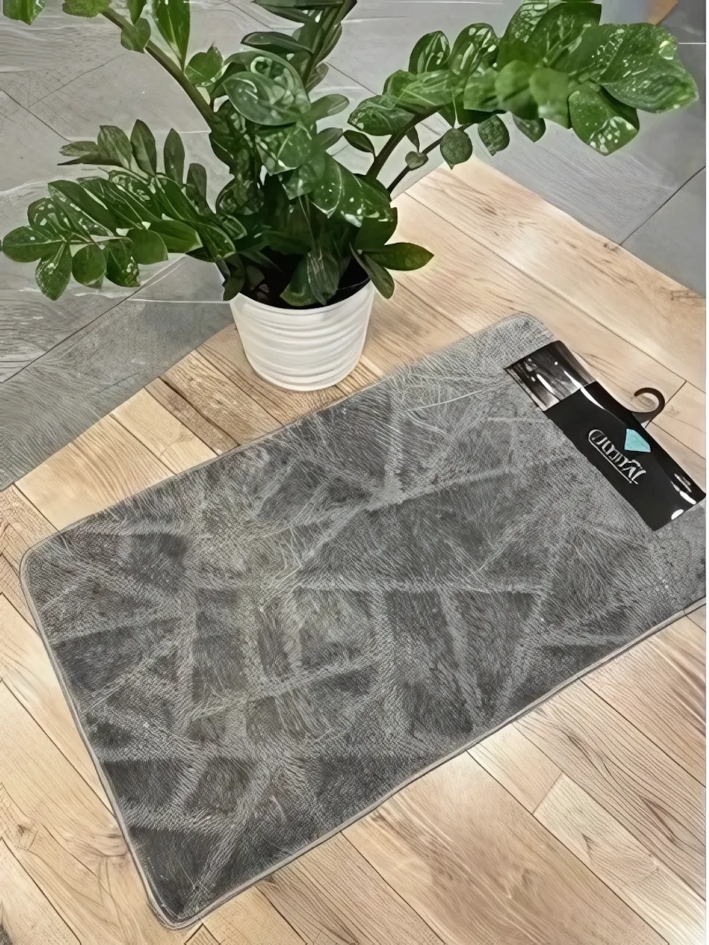 Комплект ковриков для ванной и туалета My Crystal 60*100 и 50*60 Геометрия,Мозайка,серый