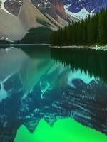 Наклейка на холодильник красочная Северное сияние