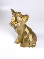 Статуэтка собаки породы Йорк (York dog) полигональная 210мм, 3D печать, золотой