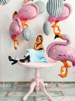 Шар (18"/46 см) Круг, В полоску, Черный/Белый