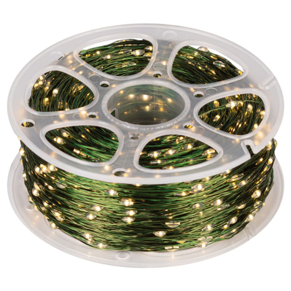 Светодиодная новогодняя гирлянда ЭРА ENIN-2000G Нить теплый свет 200 м 2000 microled IP44 220В | Гирлянды