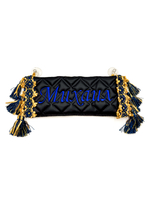 Карман Михаил (черный с синей вышивкой, экокожа)