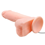 Телесный вибратор-реалистик с присоской и пультом управления - 19,5 см. (Цвет: телесный)