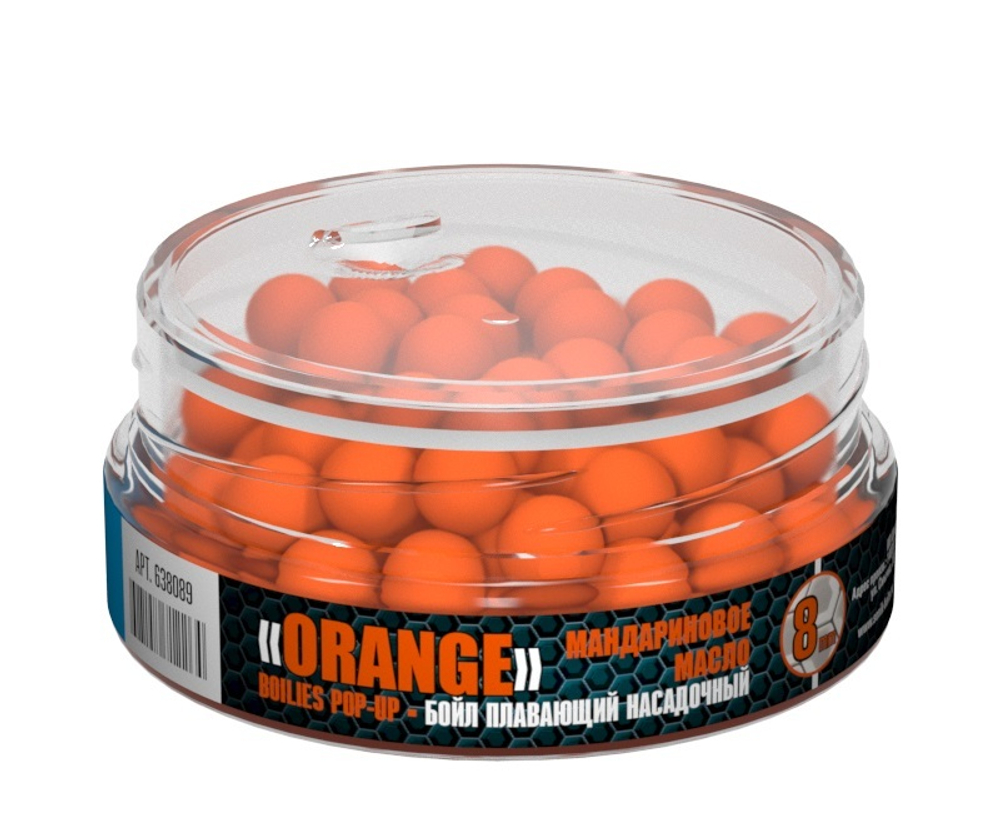 Бойлы насад. плав. Sonik Baits ORANGE-TANGERINE Oil MICRON Fluo Pop-ups 8мм 50мл