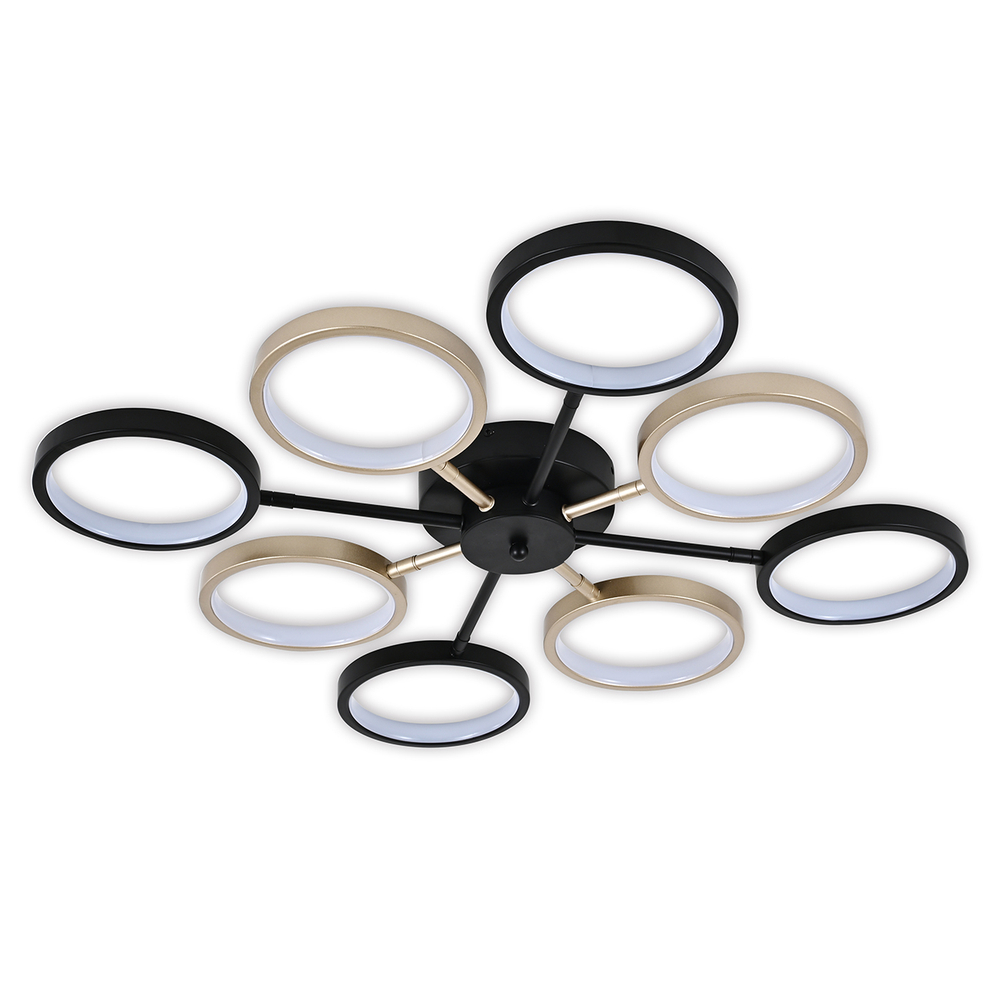 Потолочный светодиодный светильник 50Вт, 1970лм, 4000K, Ra>80, металл/пластик, черный/золото