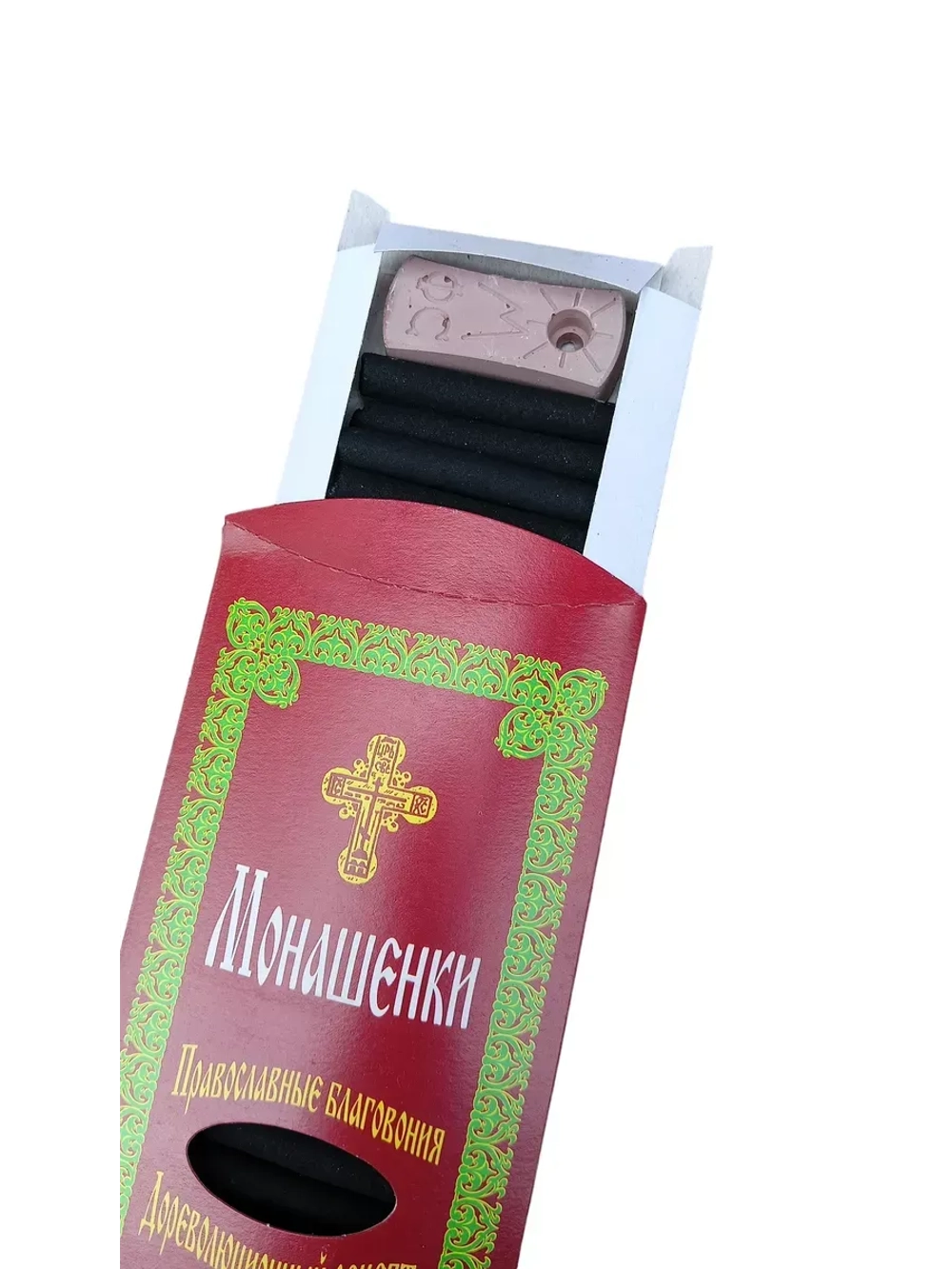 Кадильные свечи Монашенки Роза 3 упаковки * 24шт + подставка