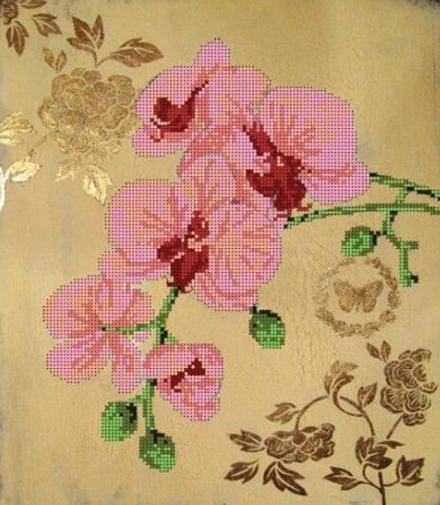 70213 Канва с рисунком "Орхидея" 26*30см Gluriya