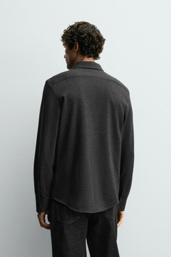 ZARA РУБАШКА ИЗ МЯГКОГО ХЛОПКА, РОЗОВАТО-КОРИЧНЕВЫЙ