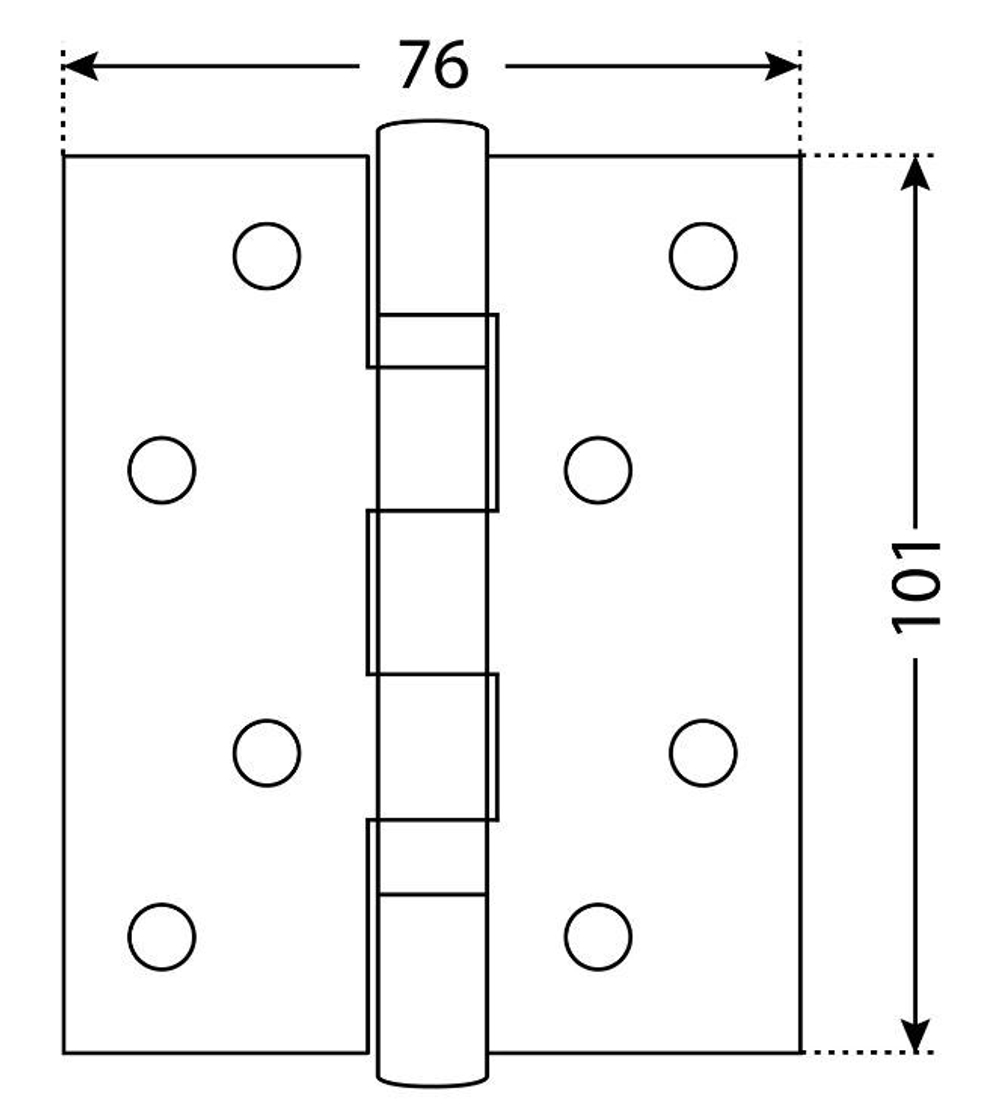 Петля АЛЛЮР  2043  2 подш. 2ВВ-FHP SN  никель (уп. 2шт) 101*76 БЛИСТЕР  /13701