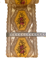 Кружево декоративное с вышивкой на шелке и на мягкой сетке ш -11см Франция 1м