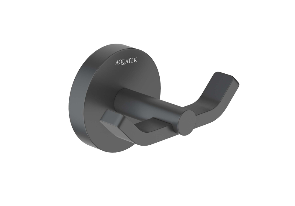 Крючок двойной AQUATEK, матовый черный AQ4602MB БЕТТА