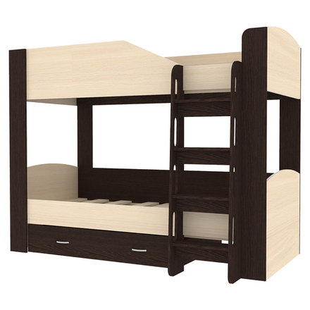 Двухъярусная кровать КарИВи Астра 2 Венге  Дуб Молочный
