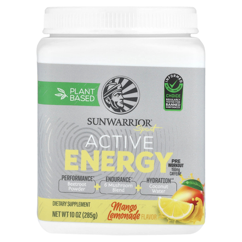Sunwarrior, Sport, активная энергия, перед тренировками, манго и лимонад, 285 г (10 унций)