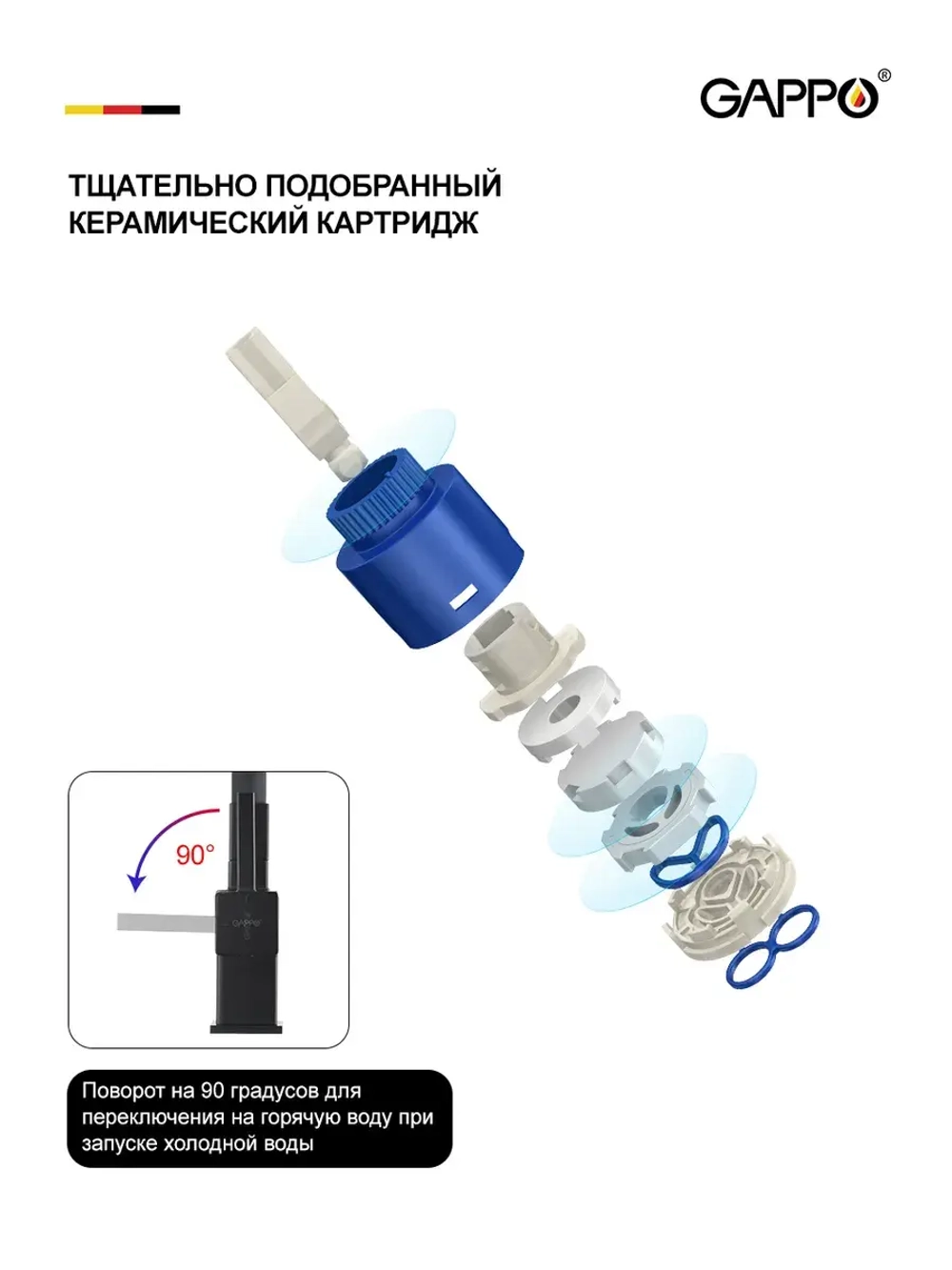 Смеситель для кухни с подключением к фильтру Gappo G4395-66