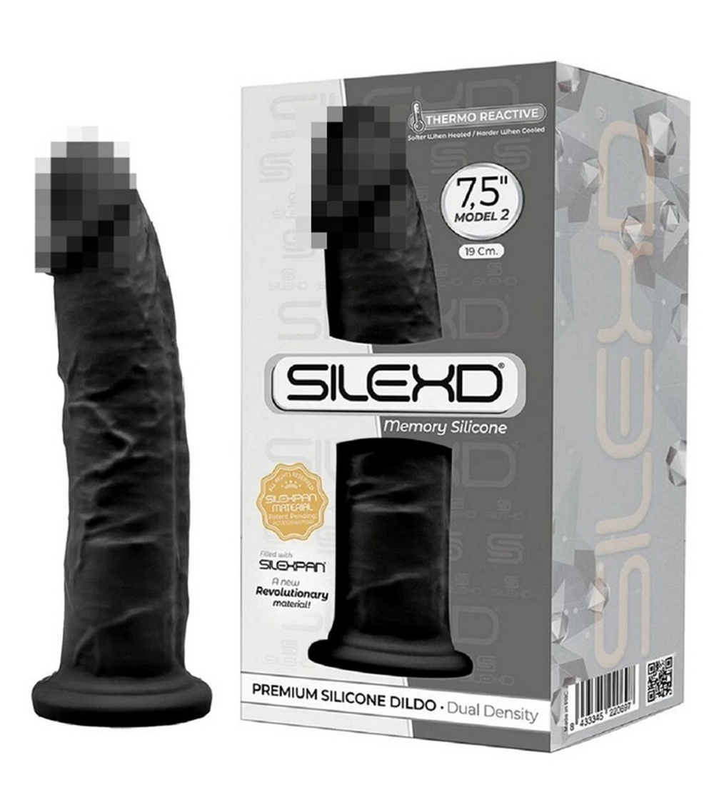 Фаллоимитатор SileXD Model 2 7,5 на присоске черный 19,2 см